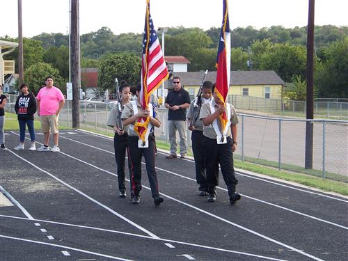 Joint Color Guard with Meacham MS for the Pink Out Rally 