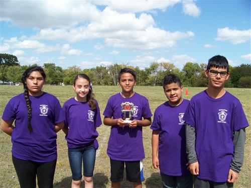KMS Biathlon team holding our first team trophy.  We took 5th place! 