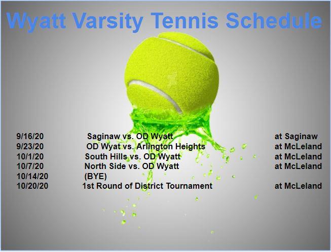 Varsity Tennis Schedule 