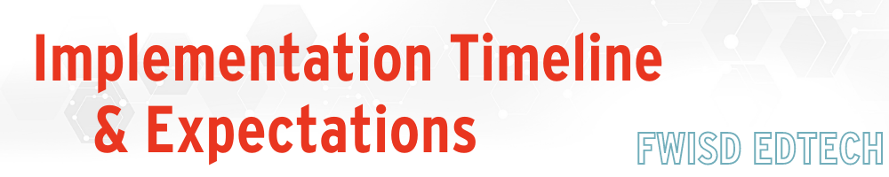Implementation Timeline & Expectations Implementation Timeline & Expectations